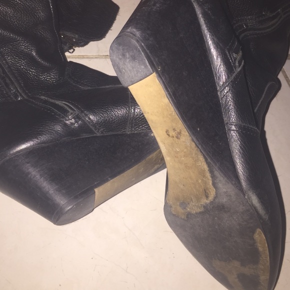 Black Zipper and Lace up Combat Boots Women Leather Cargo  Black boots