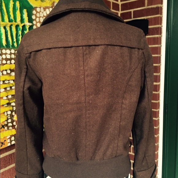 Ambiance Dark Brown Pea Coat Jacket - Picture 2 of 4