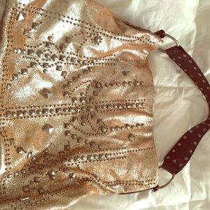 Shimmery studded leather bag!