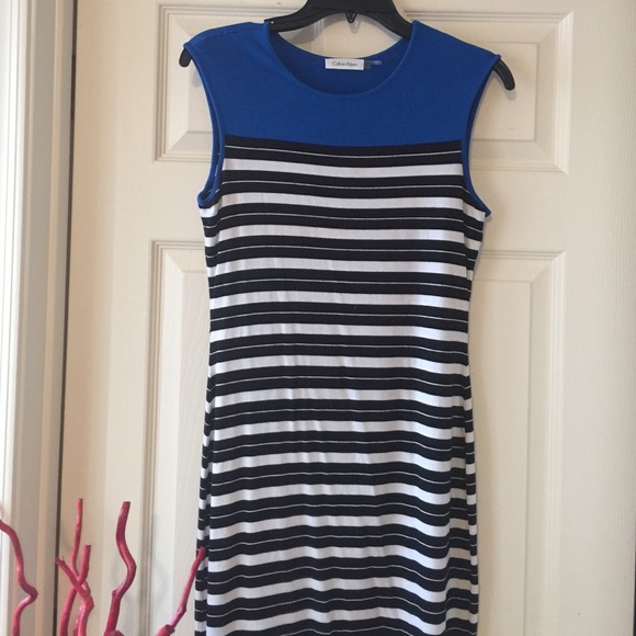 Cotton striped Calvin Klein dress