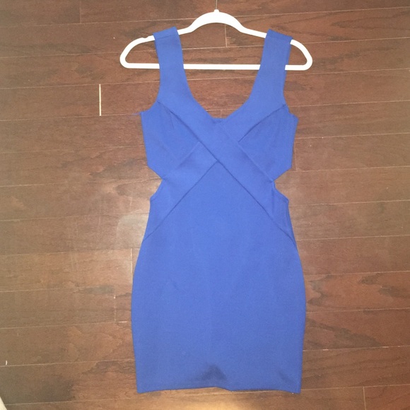 Blaquemarket Dresses & Skirts - Blue Cutout Cocktail Dress