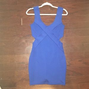 Blue Cutout Cocktail Dress