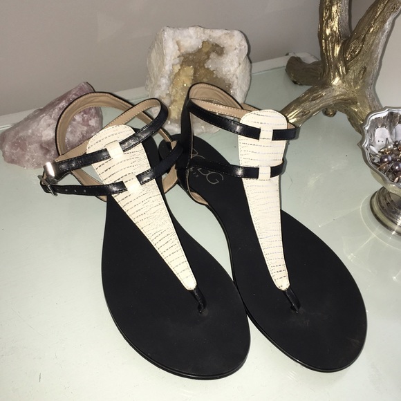 BCBG Shoes - BCBG Paris black/ tan gladiator sandals