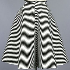 Stripe flare scuba skater skirt