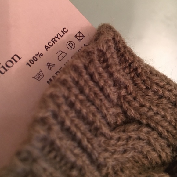 HP-BEAUTIFUL BROWN on BROWN Fingerless mid gloves - Picture 4 of 4