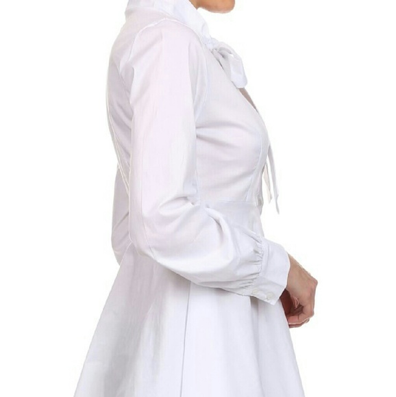 White bow tie button up shirt - Picture 3 of 3