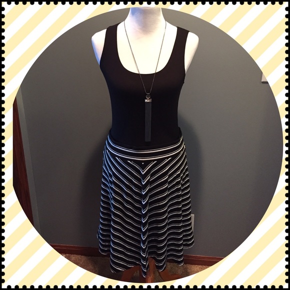 Loft Black & White Skirt