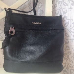 Calvin Klein black leather crossbody