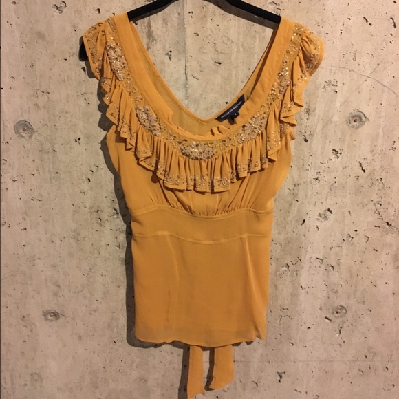French connection bead embellished blouse