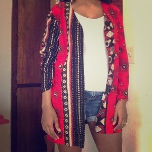 Long Retro Tribal Kimono