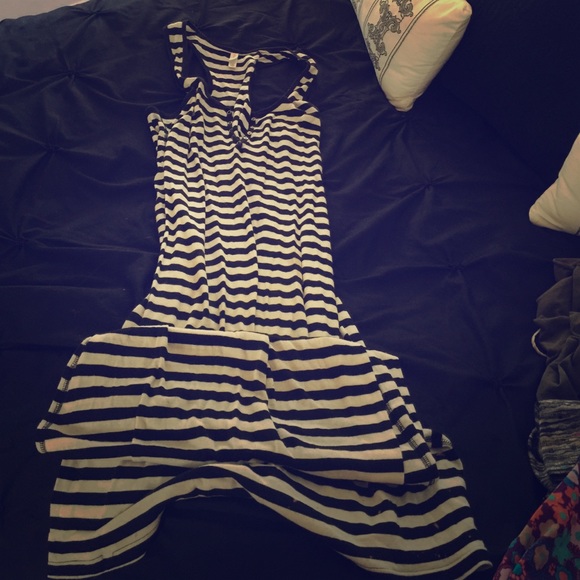 Stripped Long button up maxi dress good condition - Picture 1 of 4