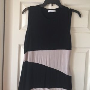 Beige and black Calvin Klein cotton dress