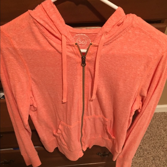 Bright Orange Zip Up Hoodie
