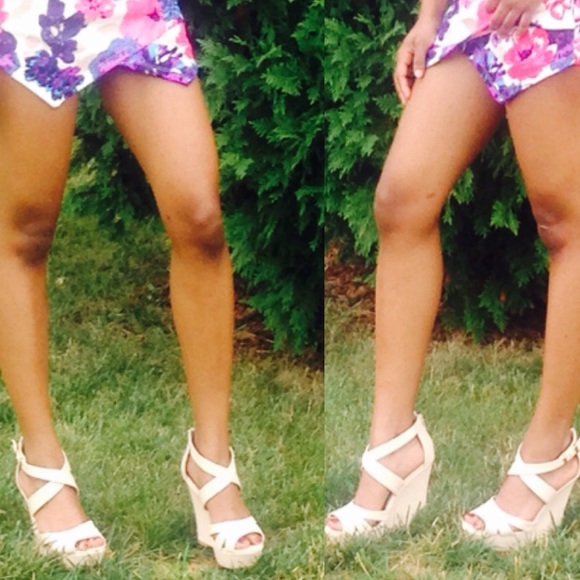 Beige wedges