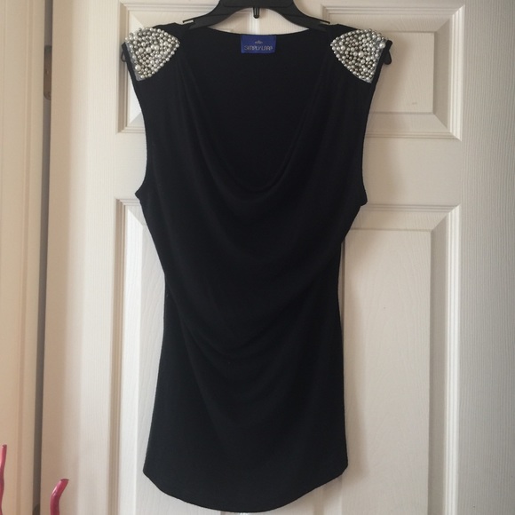 Simply Vera black blouse with beading