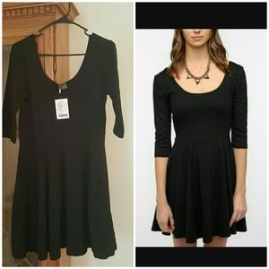 NWT Sparkle & Fade black skater dress