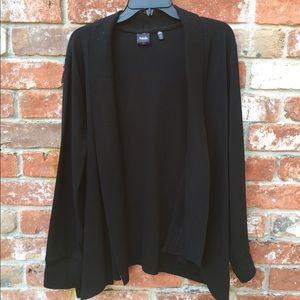 Long-Sleeved Black Open Cardigan