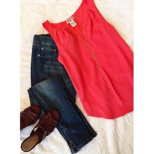 Zippered ankle jeans