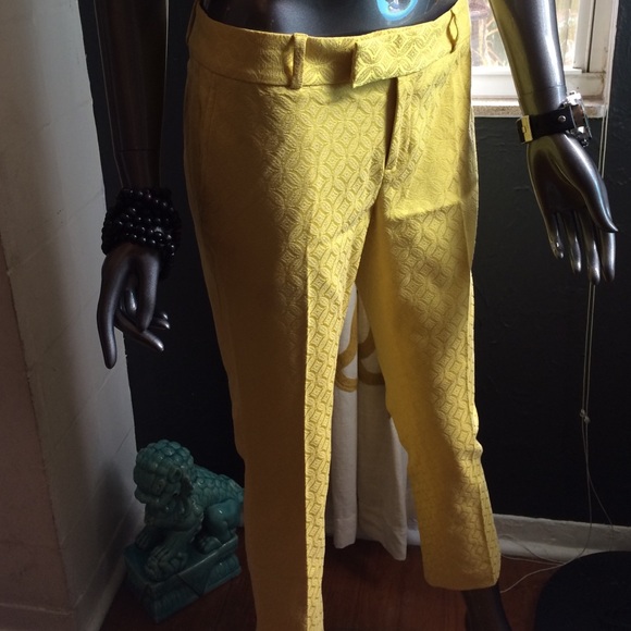 Banana Republic yellow raised print pant