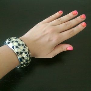 CLOSET CLOSING-Silver, Black & White Bangle