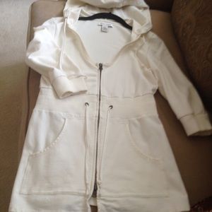 White House Black Market cream hoodie