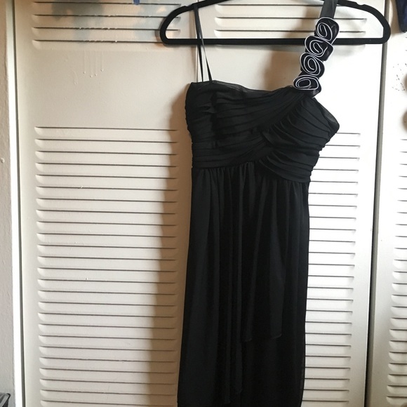Size small above the knee black dress floral strap