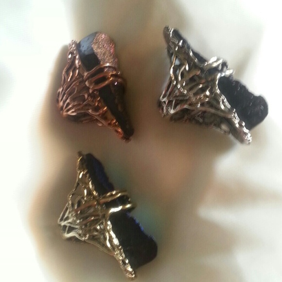 1 left GORGEOUS COLORS Flexible full finger RINGS - Picture 6 of 6