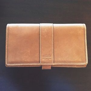 Coach brown leather checkbook cover