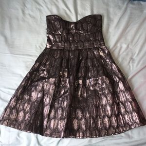 Metallic Skater Dress