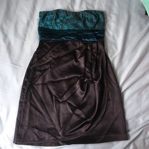 Black & Teal Mini Dress