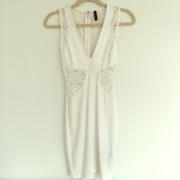 White medi dress with lace