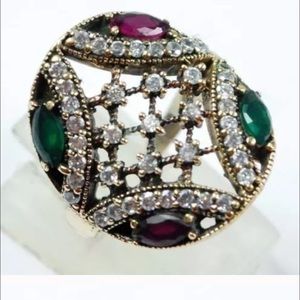 Turkish  Ruby Emerald Topaz 925k sterling silver.