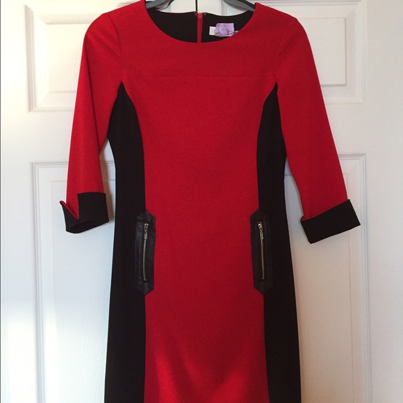 Statement Piece! Red and Black Calvin Klein dress