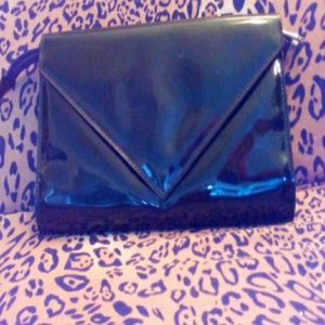 Shining small black clutch bag