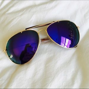 Purple Reflective Large Aviators