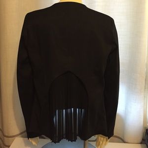 Black blazer with sheer folded section