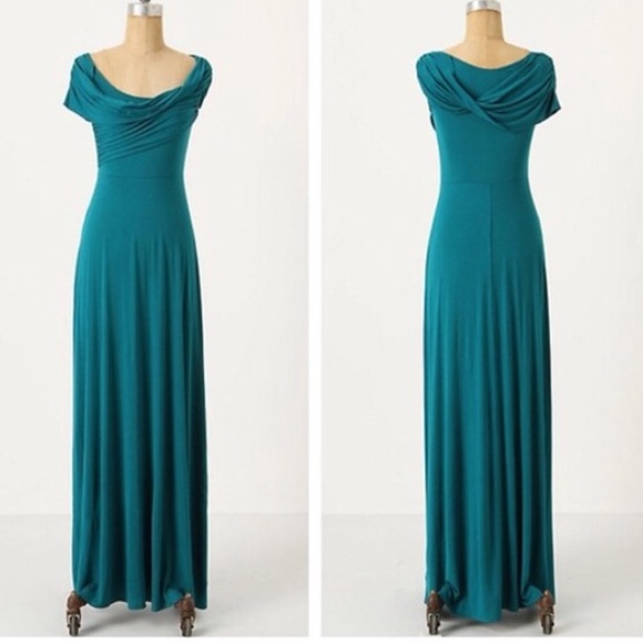 Anthropologie Teal Maxi Dress
