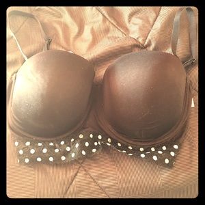 Black Polka Dot Balconette bra
