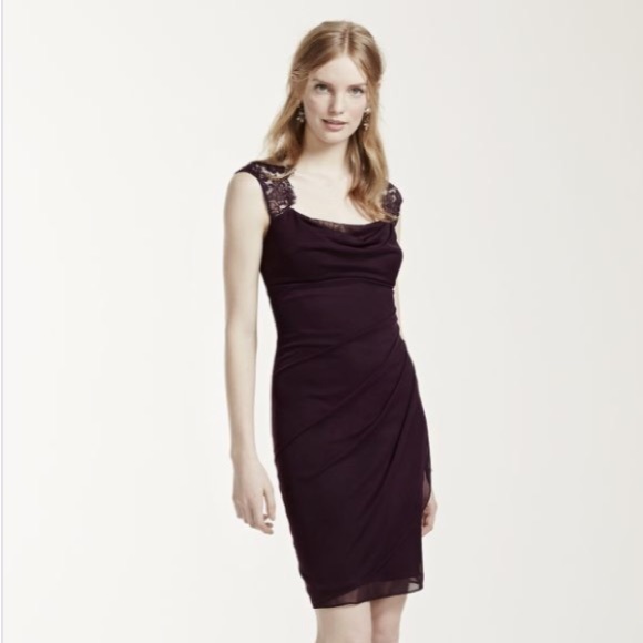 Lace Cap Sleeve Dress with Side Ruffles