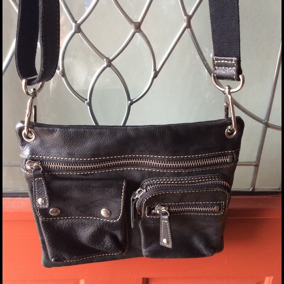 Fossil Black Leather Crossbody