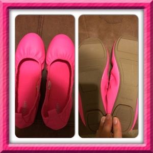Hot pink flats