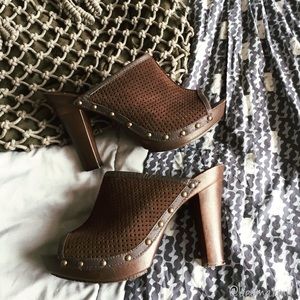 Studded Peep Toe Mules