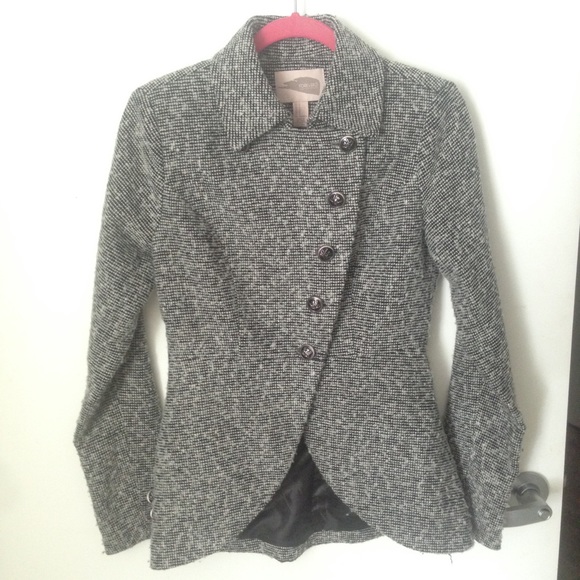 F21 Tweed Military Style Blazer Pea Coat