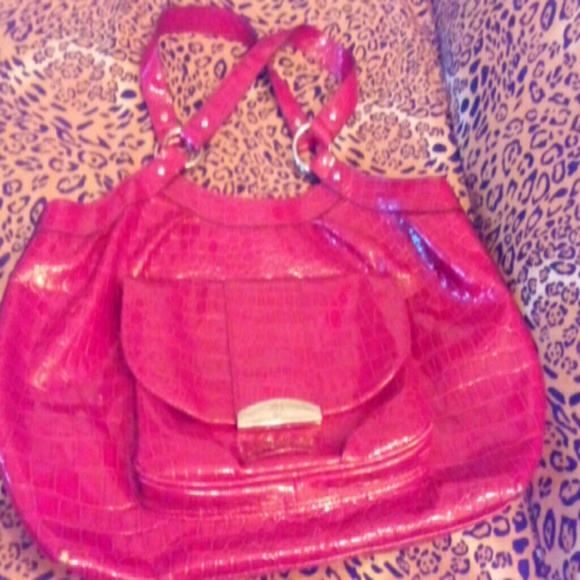 Red leather big sized purse
