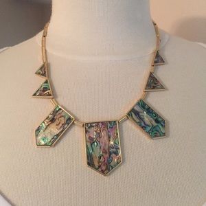House of Harlow 1960 abalone station necklace