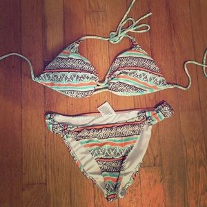 Tribal bikini with reversible top. Size L