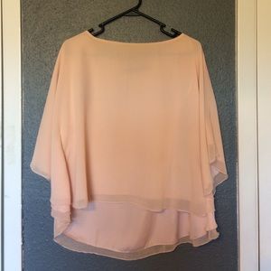 Blush Pink Wing Sleeve Blouse