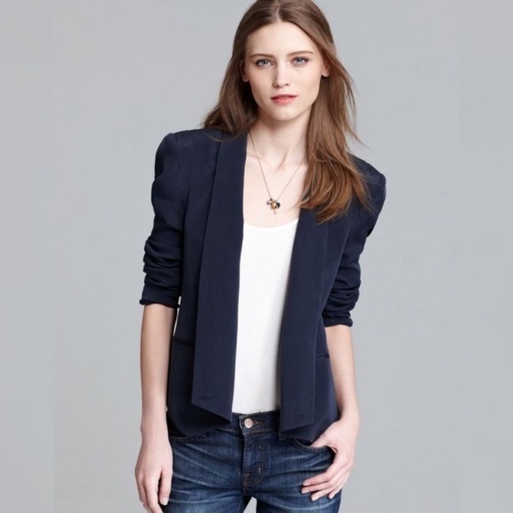 Rebecca Minkoff silk navy blazer
