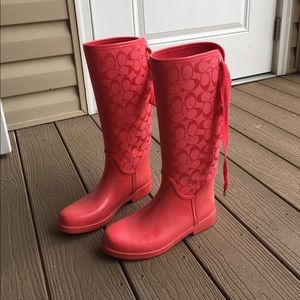 Coach Signature Rain Boots sz 8
