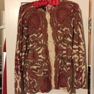 Red Paisley Cardigan